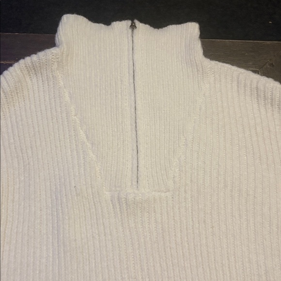 Lucky Brand Cream Ribbed Half-Zip Sweater - Picture 3 of 10